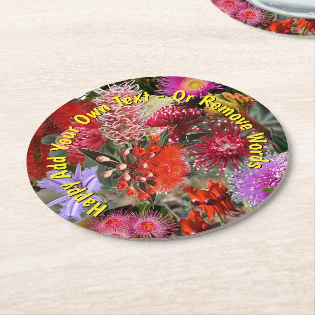 Porta-copo De Papel Redondo Flores Silvestres Nativas Australianas (Angulado)