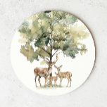 Porta-copo De Papel Redondo Florestas | Chá de fraldas da família Deer<br><div class="desc">Introdução aos nossos animais florestais | porta copos de papel redondo do chá de fraldas da família de veados - perfeito para uma celebração engraçada e caprichosa! Apresentando um tema da floresta aquática com uma adorável família de veados, é excelente para um chá neutro em relação ao gênero. Esta design...</div>