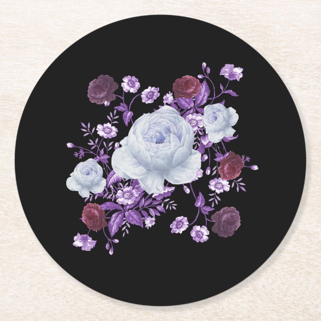 PORTA-COPO DE PAPEL REDONDO FLUXAS DE LÍNGUA,ANTECEDENTES NEGROS (Frente)