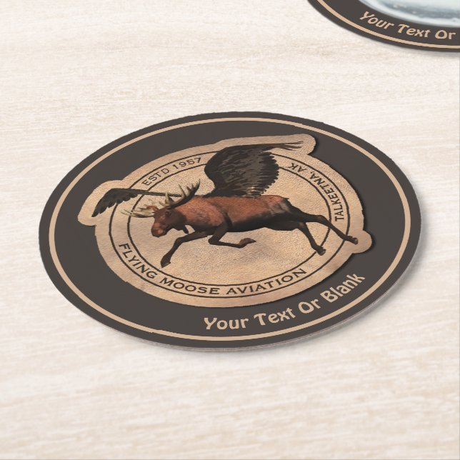 Porta-copo De Papel Redondo Flying Moose Aviation Patch (Angulado)
