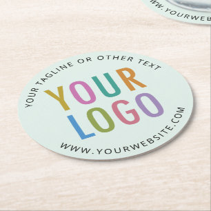 Porta-copo De Papel Redondo Folha de papel Porta copos Logotipo da empresa Luz