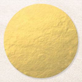 Porta-copo De Papel Redondo Folha Dourado elegante impressa