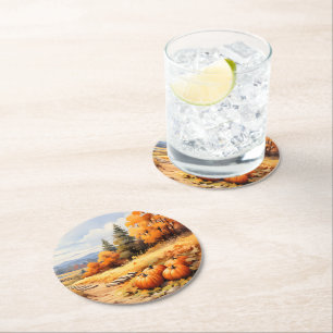 Porta-copo De Papel Redondo Folhas de Bombeiros Rodoviários de Aquarela