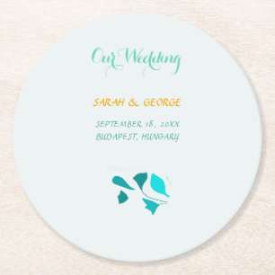 Porta-copo De Papel Redondo Folhas de eucalipto