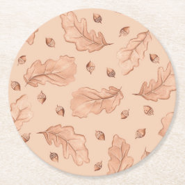 Porta-copo De Papel Redondo Folhas de outono