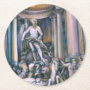 Porta-copo De Papel Redondo Fontana Di Trevi, Roma, Itália