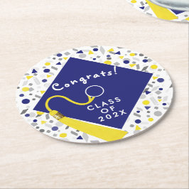 Porta-copo De Papel Redondo Formatura 2026 Parabéns