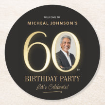 Foto Personalizada Preto e Dourado Aniversário de