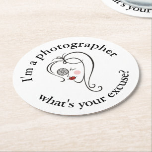 Porta-copo De Papel Redondo Fotógrafo feminino