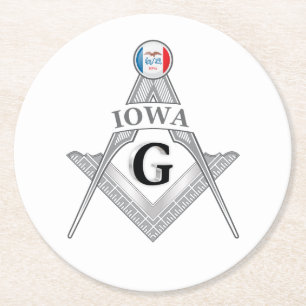 Porta-copo De Papel Redondo Freemasonry, a cargo do Estado de Iowa