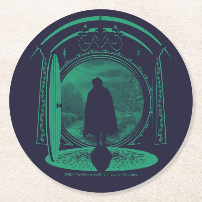 Porta-copo De Papel Redondo FRODO™ Leaving THE SHIRE™ Silhouette (Frente)