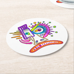 PORTA-COPO DE PAPEL REDONDO FROWNIE TRIBAL EMOJI MEEMOGIE