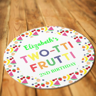 Porta-copo De Papel Redondo Fruta com dois-tti segundo aniversário Frutti