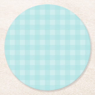 Porta-copo De Papel Redondo Fundo Checkered do teste padrão do guingão azul