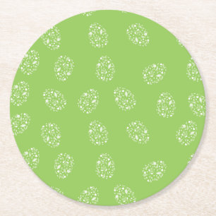 Porta-copo De Papel Redondo Fundo verde com ovos ornamentais