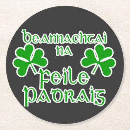 Porta-copo De Papel Redondo Gaelic St. Patrick's Day 