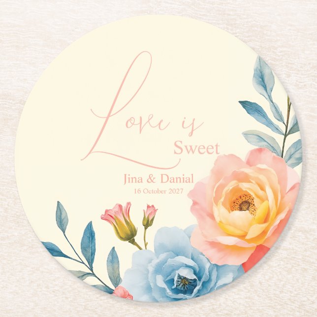 Porta-copo De Papel Redondo Garden Serenade (Frente)