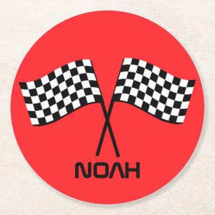 Porta-copo De Papel Redondo Garoto vai Kart, pára de andar de corridas de aniv