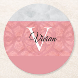 Porta-copo De Papel Redondo Gatique Cor De Água, Rosa, E Cinzas, De Cor Rosa, 