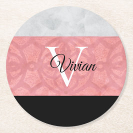 Porta-copo De Papel Redondo Gatique Cor De Água, Rosa, E Cinzas, De Cor Rosa, 