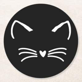 Porta-copo De Papel Redondo Gato Doce Gatinho Face