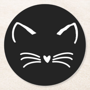 Porta-copo De Papel Redondo Gato Doce Gatinho Face