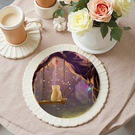 Porta-copo De Papel Redondo Gato Whimsical em uma Porta copos Swing