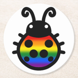 Porta-copo De Papel Redondo Gay Pride Ladybug Coaster