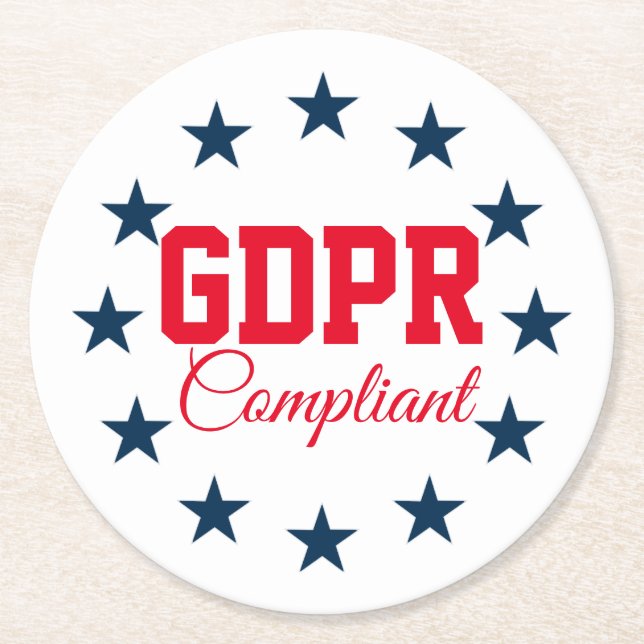 Porta-copo De Papel Redondo GDPR complacente (Frente)