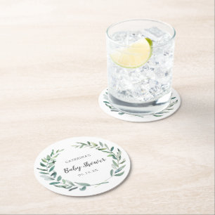 Porta-copo De Papel Redondo Gênero Chá de fraldas neutro Rústico Vermelhidão R