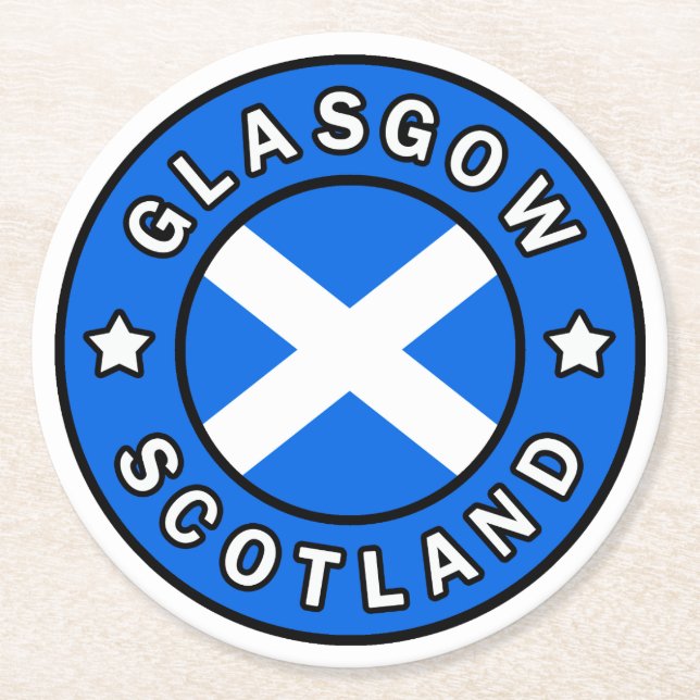 Porta-copo De Papel Redondo Glasgow Escócia (Frente)
