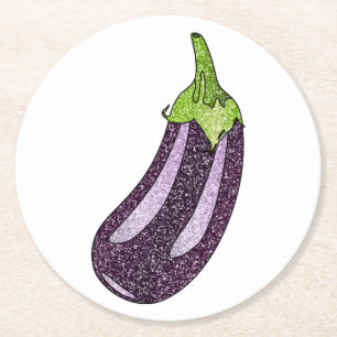 Porta-copo De Papel Redondo Glitter EggPlant