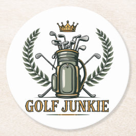 Porta-copo De Papel Redondo Golf Junkie Sports Lover Graphic