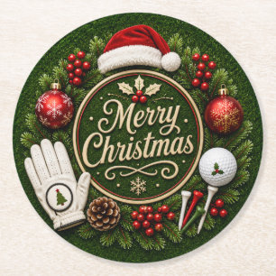 Porta-copo De Papel Redondo Golf tema de Natal