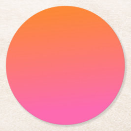 Porta-copo De Papel Redondo Gradiente Laranja e Rosa