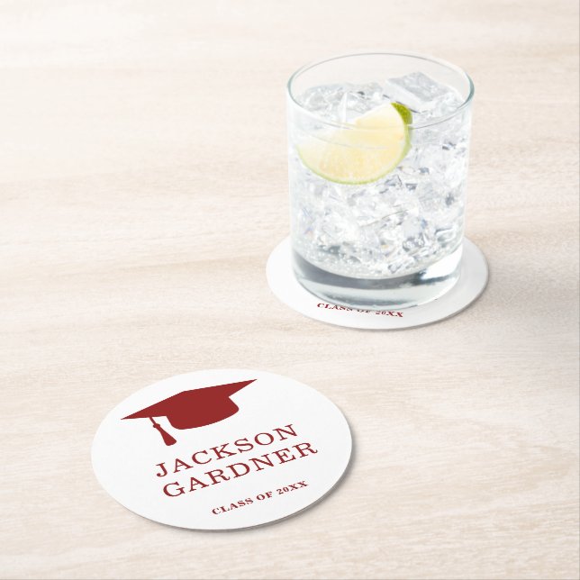 Porta-copo De Papel Redondo Graduação Moderna do Conselho Mortar Simples Burgu (Insitu)