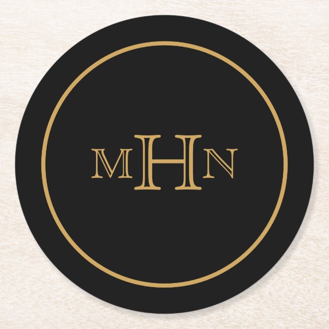 Porta-copo De Papel Redondo Grelha Gótica | PORTA COPOS | Papel | Monograma |  (Frente)