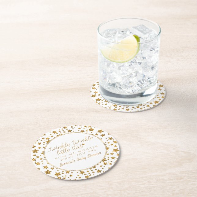 Porta-copo De Papel Redondo Grelha, Grelha Pequeno Chá de fraldas de Estrela (Insitu)