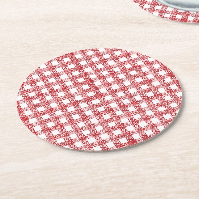 Porta-copo De Papel Redondo Grelha-xadrez branca-branca-branca-branca-branca-b (Angulado)