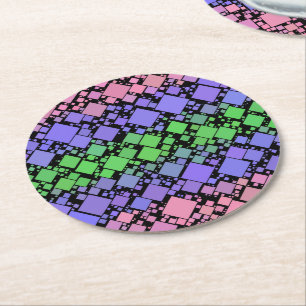 Porta-copo De Papel Redondo Groovy Boho Retro Mod Geométrico Trigender Pride