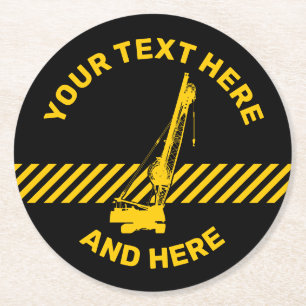 Porta-copo De Papel Redondo Grua de Construção