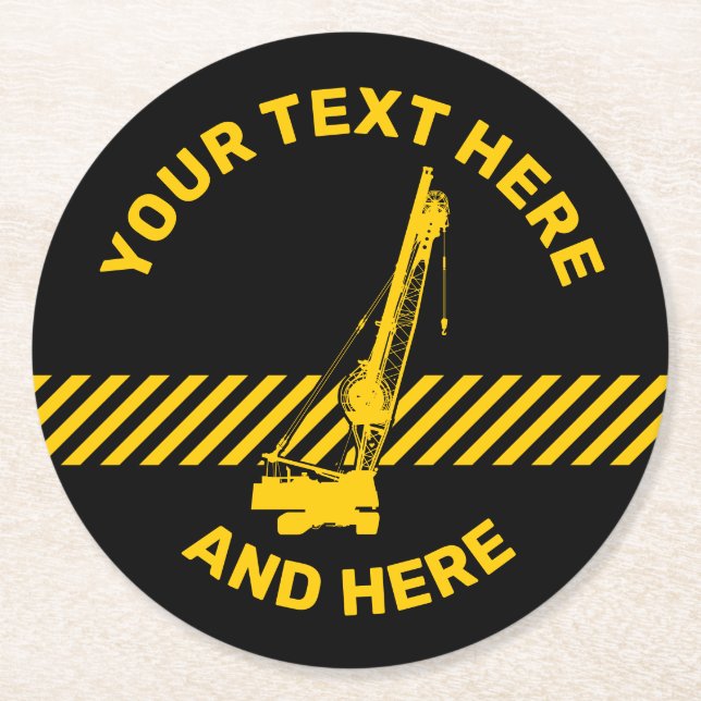 Porta-copo De Papel Redondo Grua de Construção (Frente)