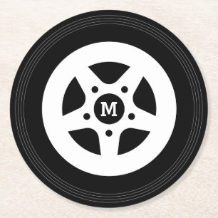 Porta-copo De Papel Redondo Grupo redondo do pneu da roda de carro e da porta