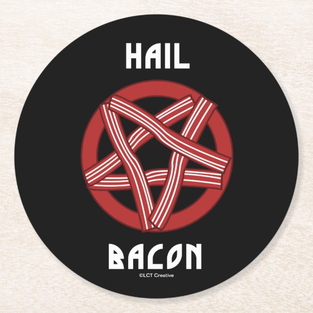 Porta-copo De Papel Redondo Hail Bacon (Frente)