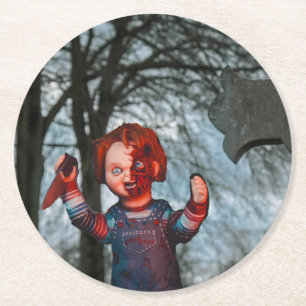 Porta-copo De Papel Redondo Halloween assustador