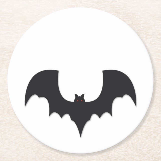 Porta-copo De Papel Redondo Halloween bat (Frente)