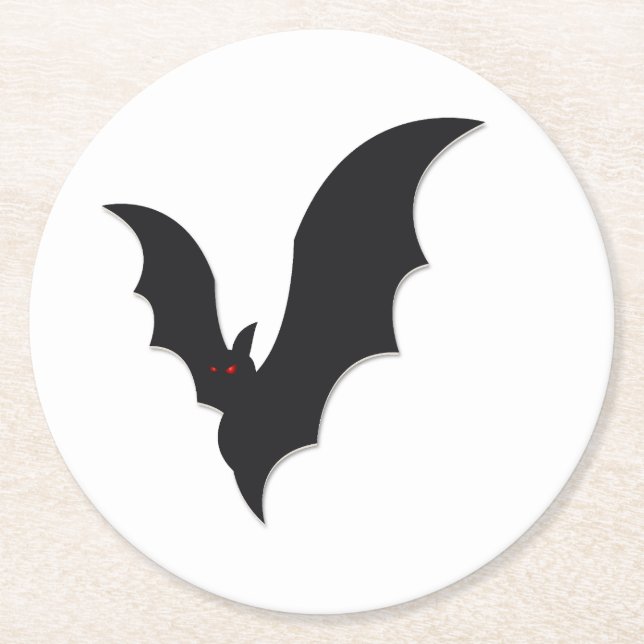 Porta-copo De Papel Redondo Halloween bat (Frente)