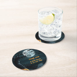 Porta-copo De Papel Redondo Halloween Um Pequeno Chá de fraldas De Pumpkin Spo