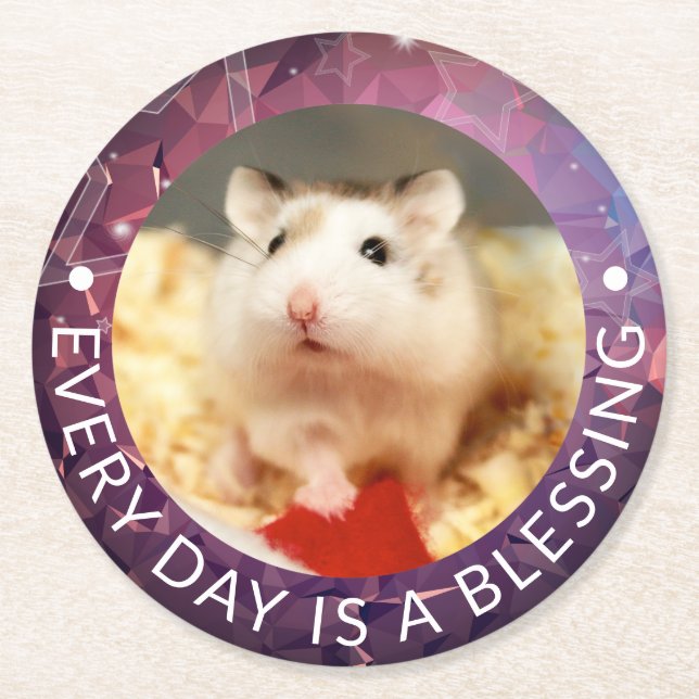 Porta-copo De Papel Redondo Hammyville - Hamster Cute Robo (Frente)