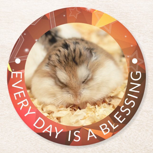 Porta-copo De Papel Redondo Hammyville - Hamster Cute Robo (Frente)